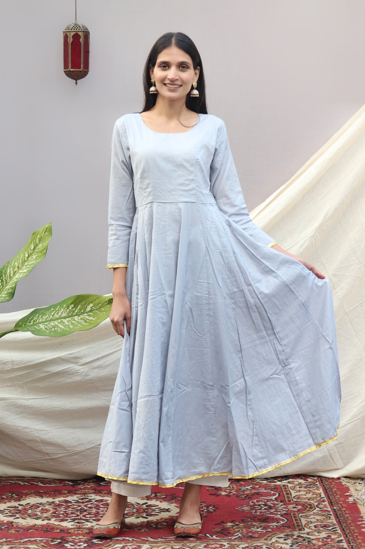 Grey Kurti with Foil