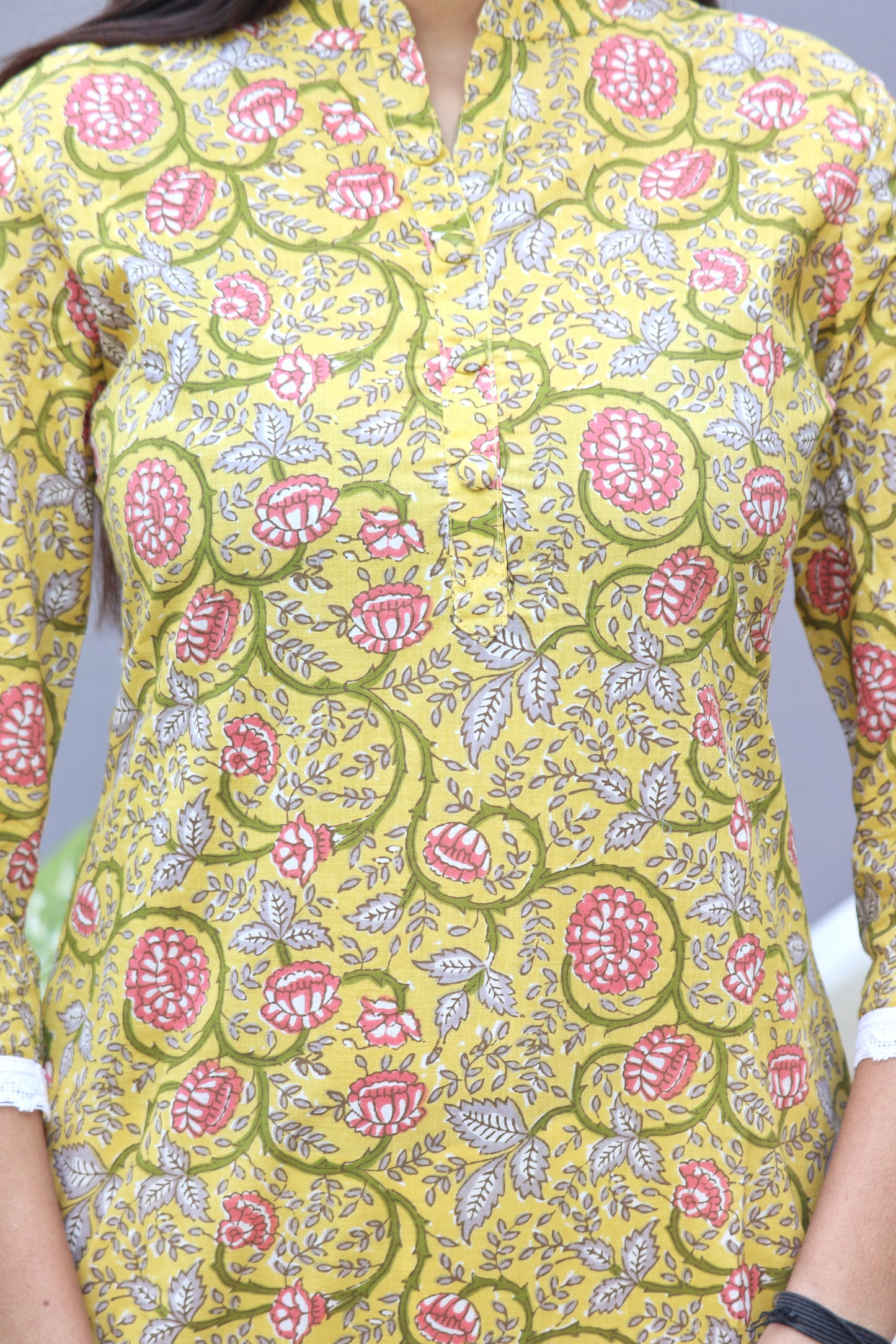 Yellow Floral Jaal Set