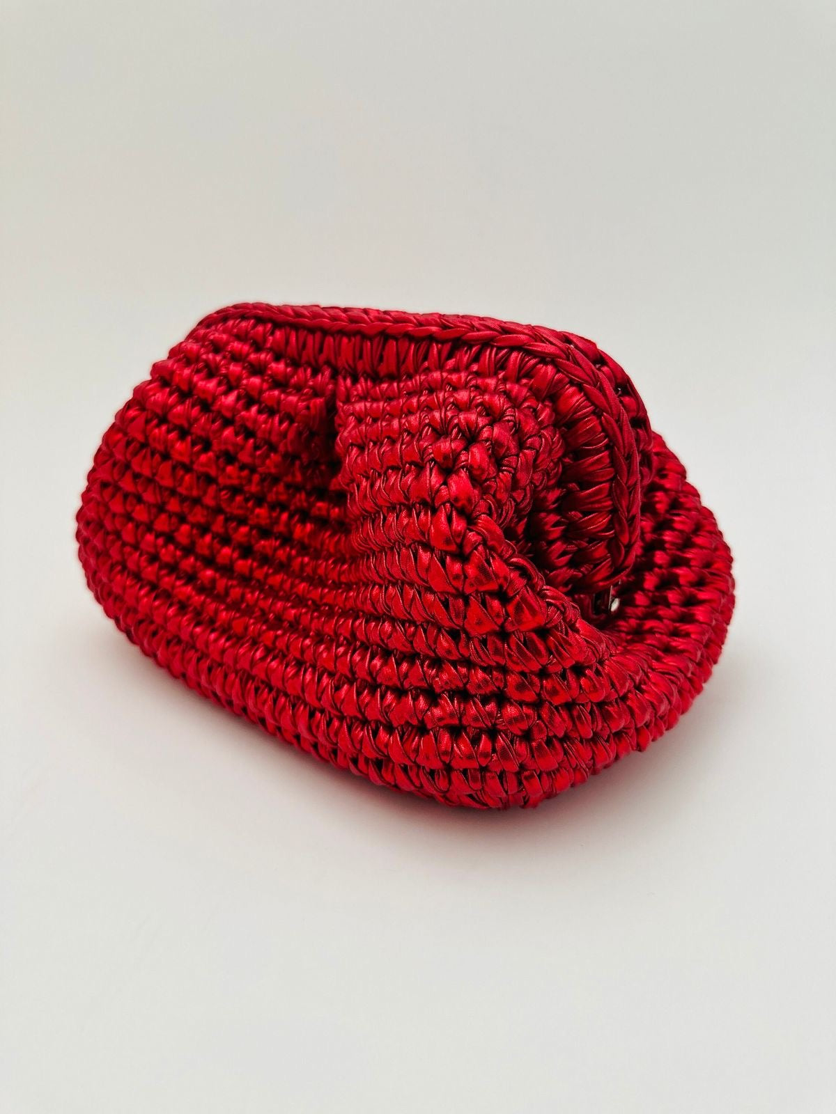 Bottega red mettalic bag