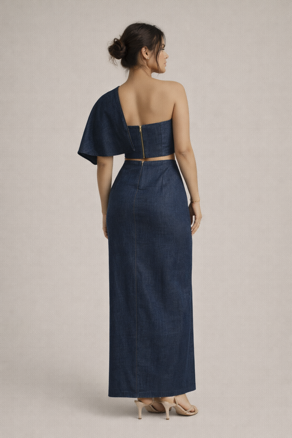 The indigo love zipper dress