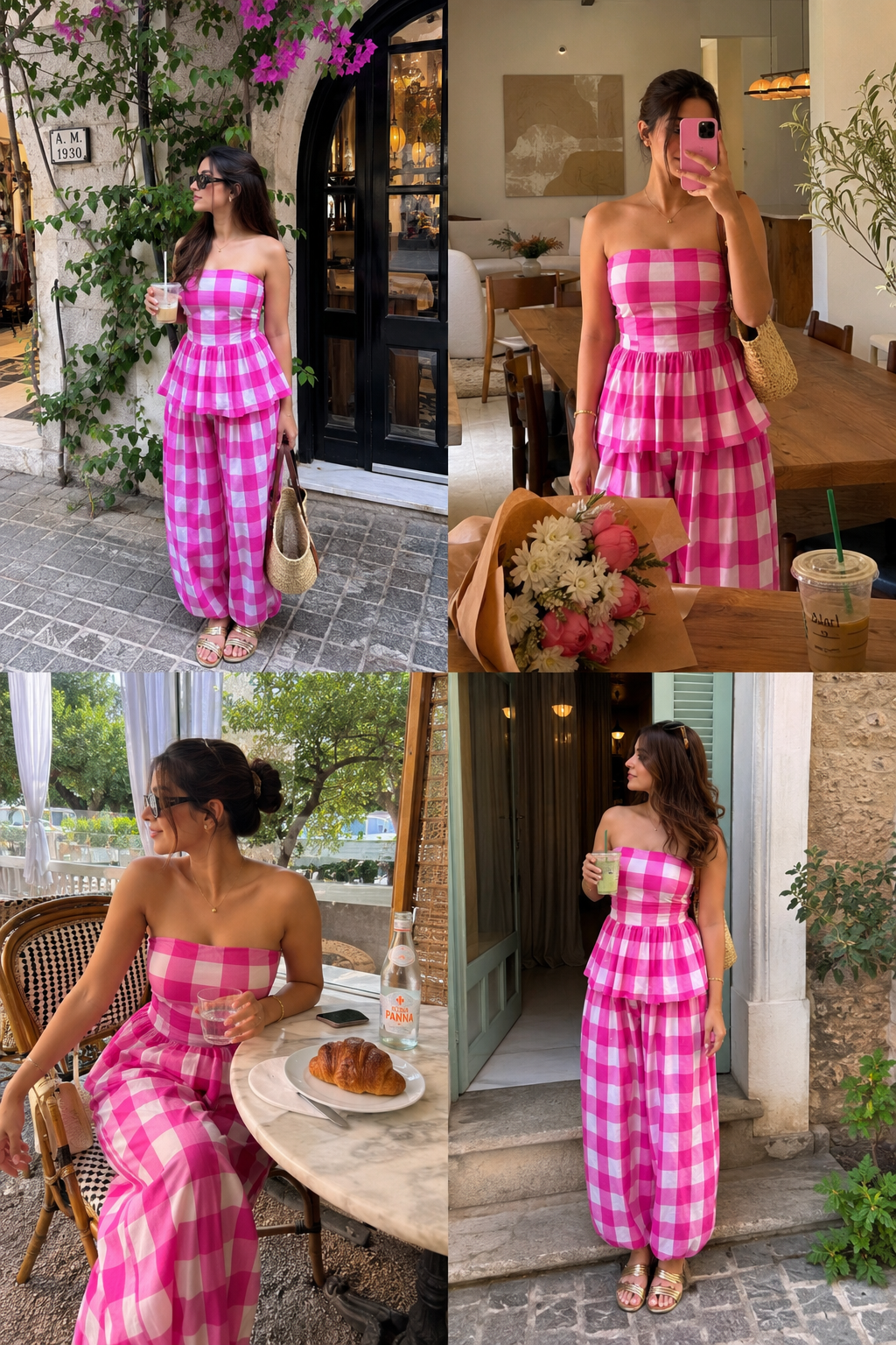 Rose picnic gingham set