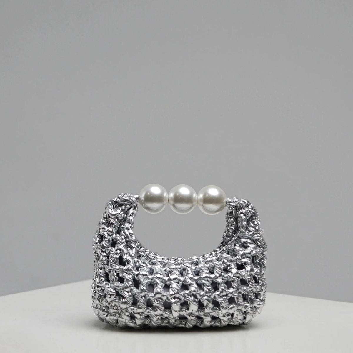 Silver  Muse Pearl Bag