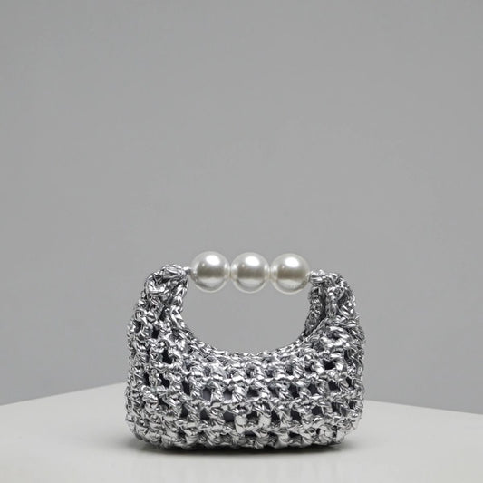 Silver  Muse Pearl Bag