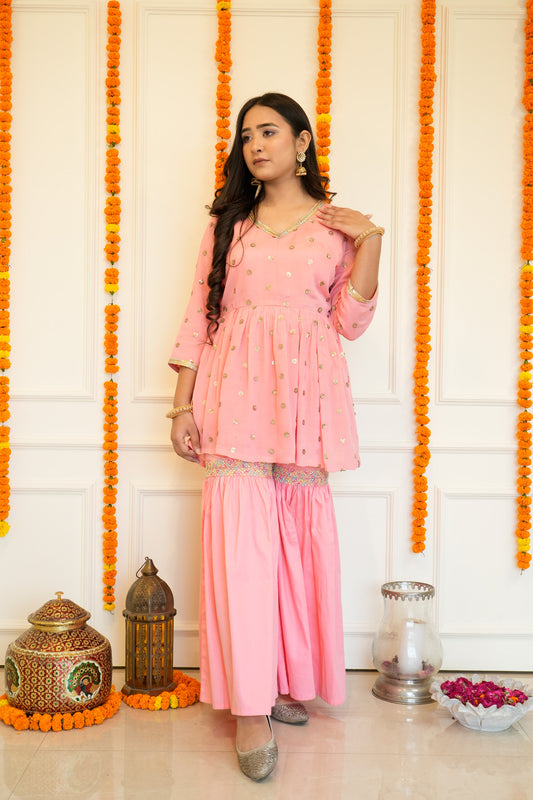 Pink Sharara Suit