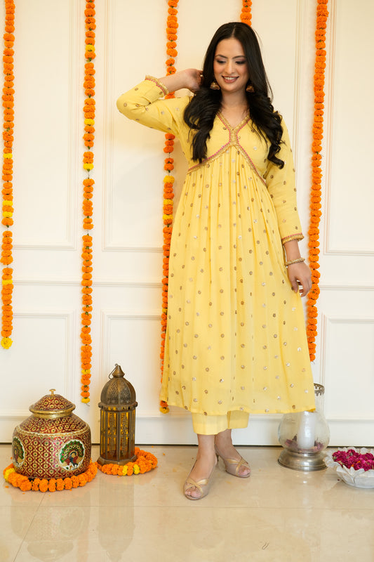 Yellow Anarkali