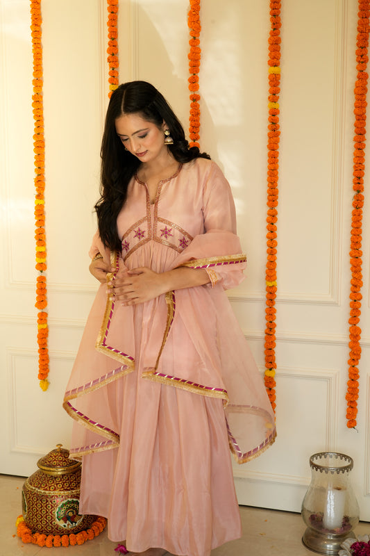 Pink Anarkali set