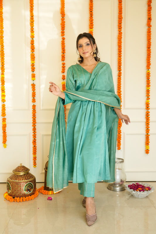 Green Sitara Kurta Set