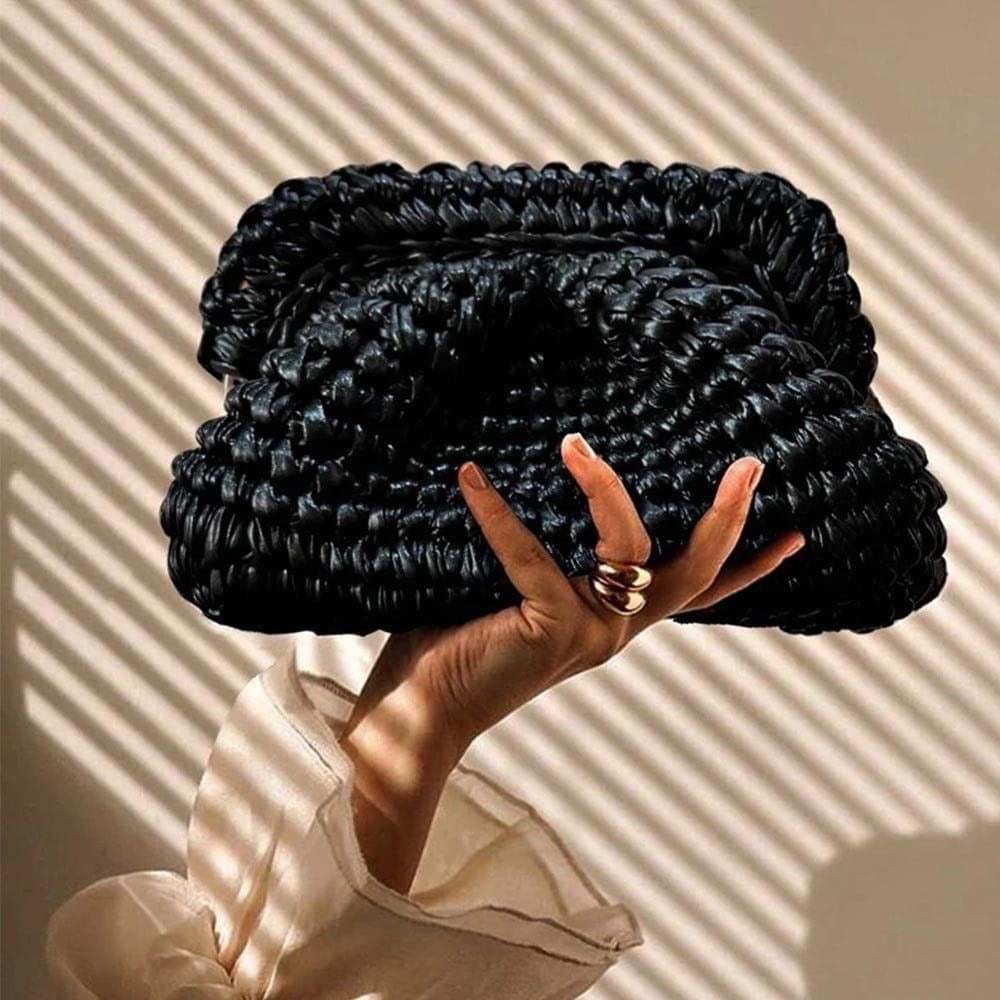 Black crochet bag