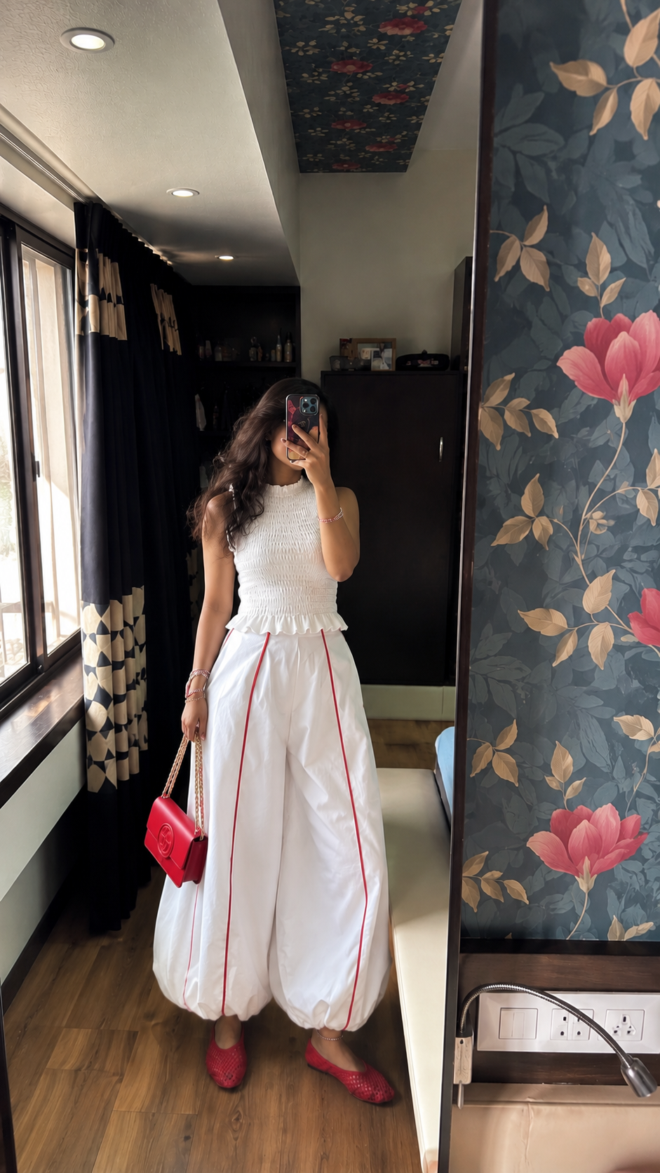 White smocked up set