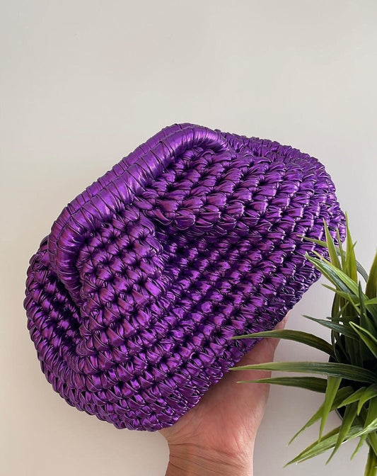 Bottega purple metallic bag