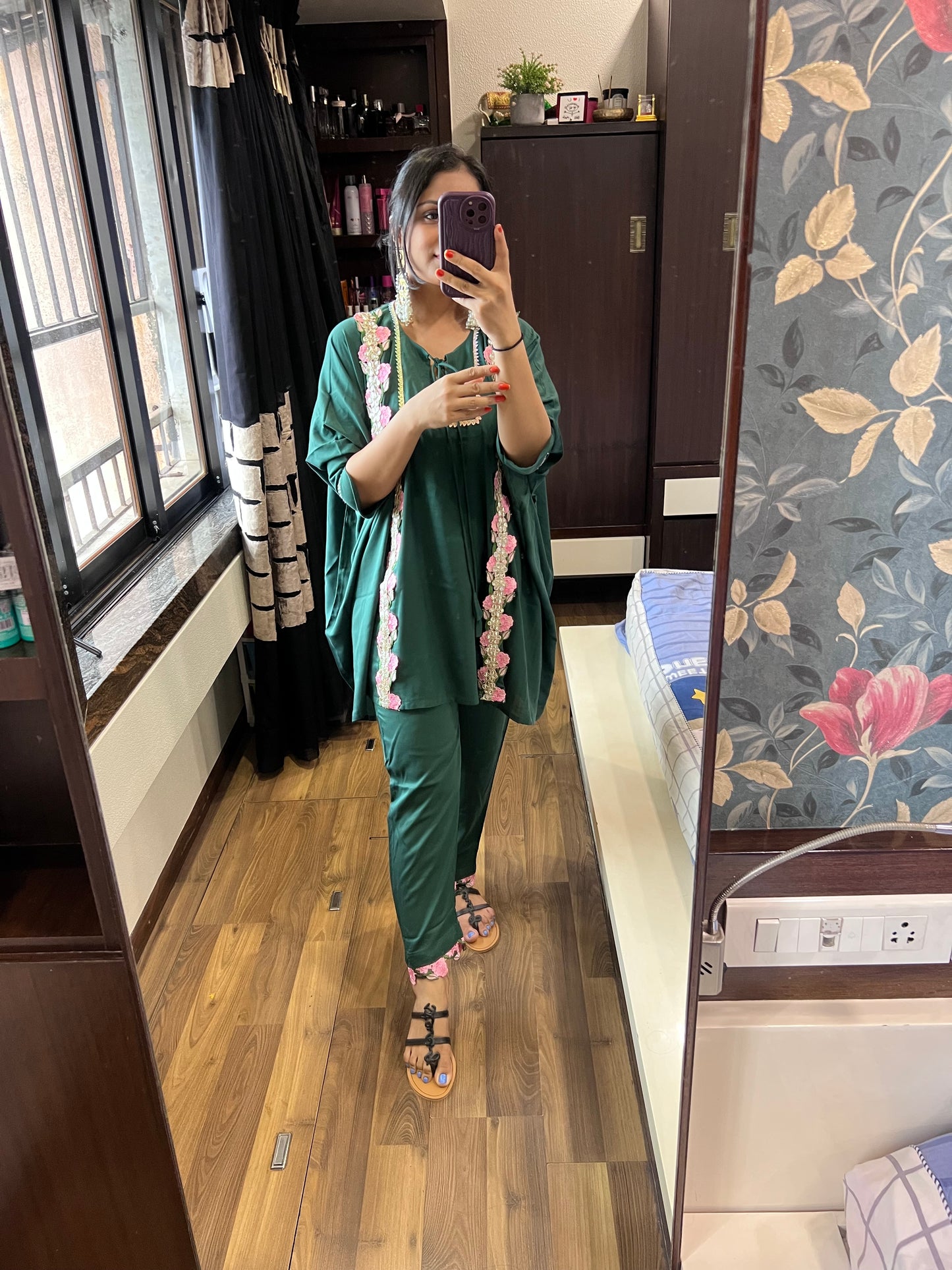 Emerald green rakhi cord set