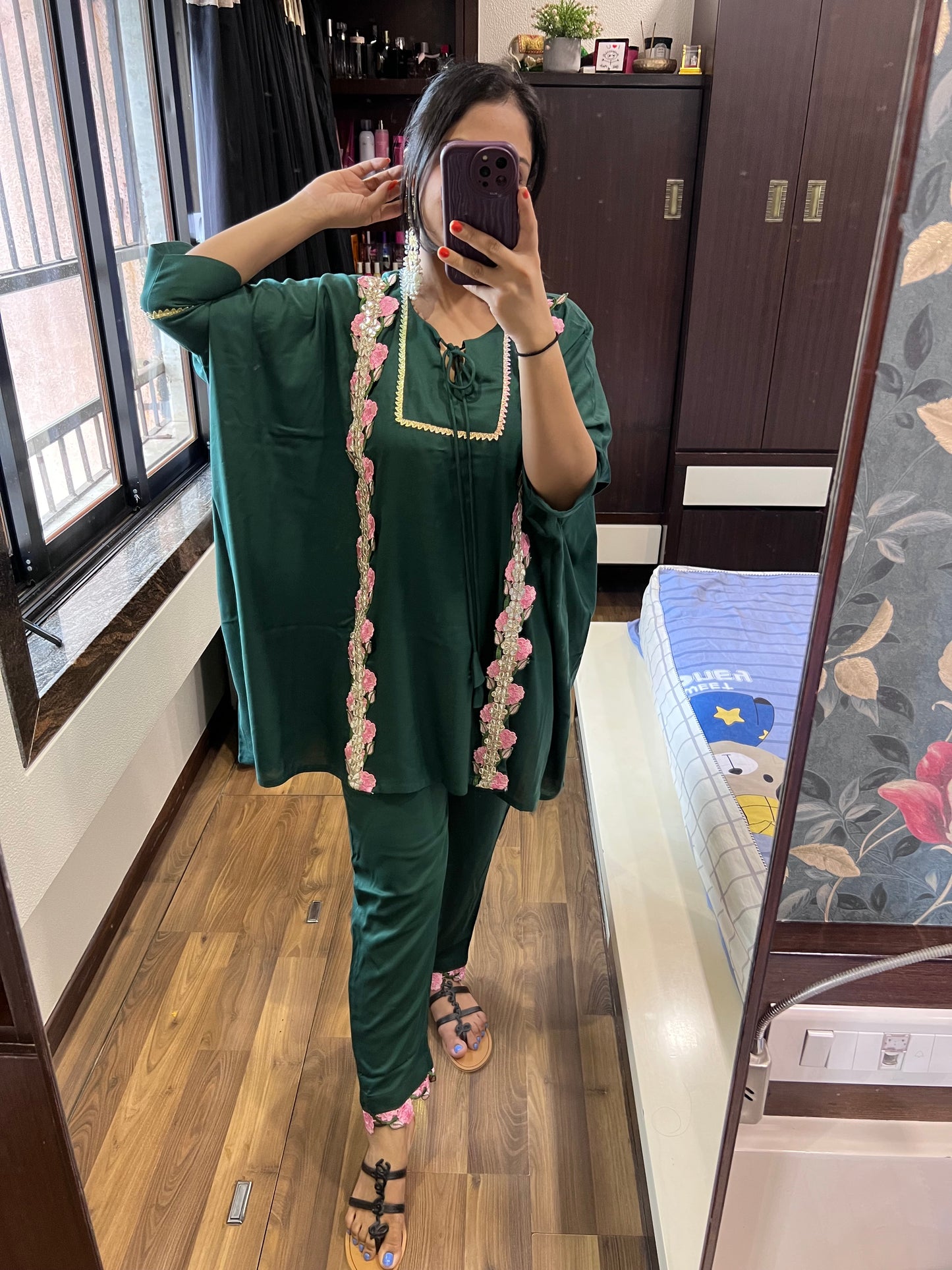 Emerald green rakhi cord set