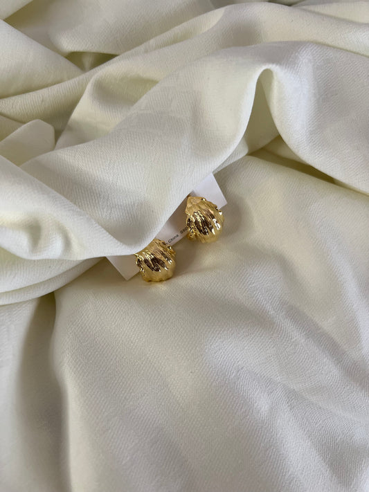 Beaten gold foil earrings