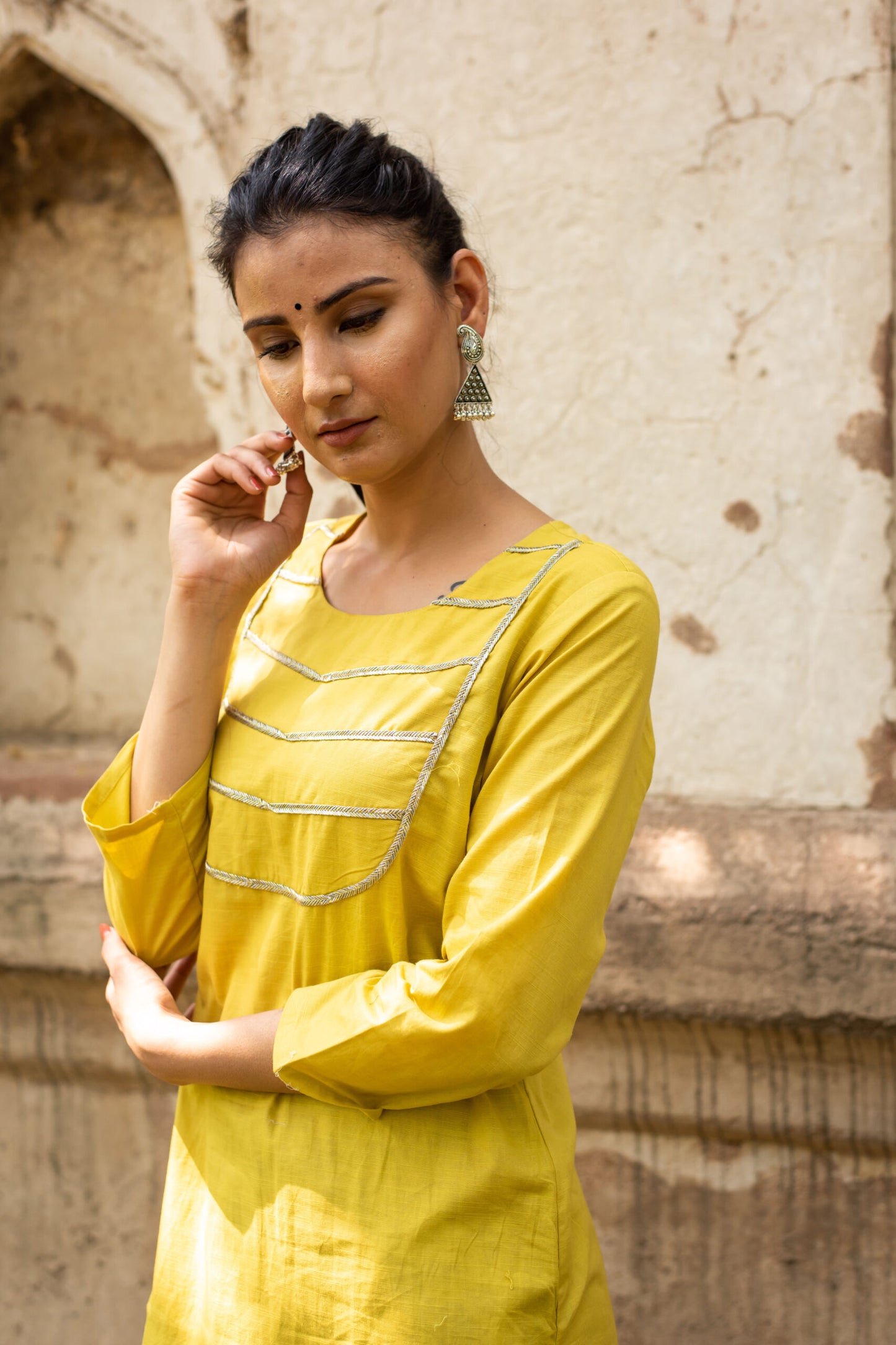 Mustard Kurta Set