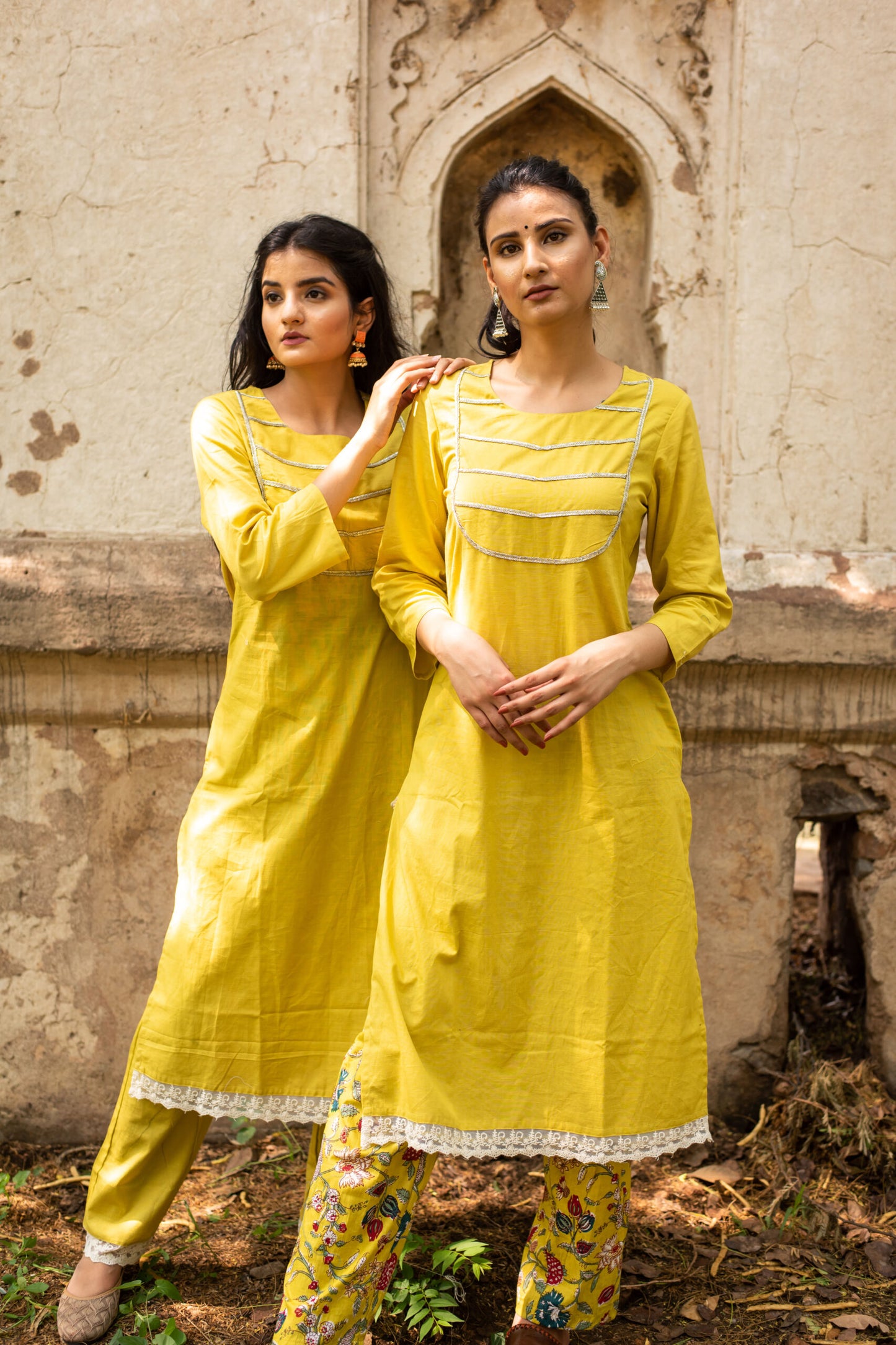 Mustard Kurta Set