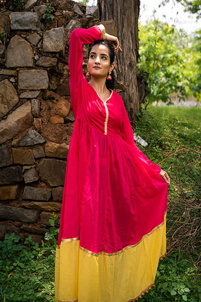 Pink Kurta With Dupatta