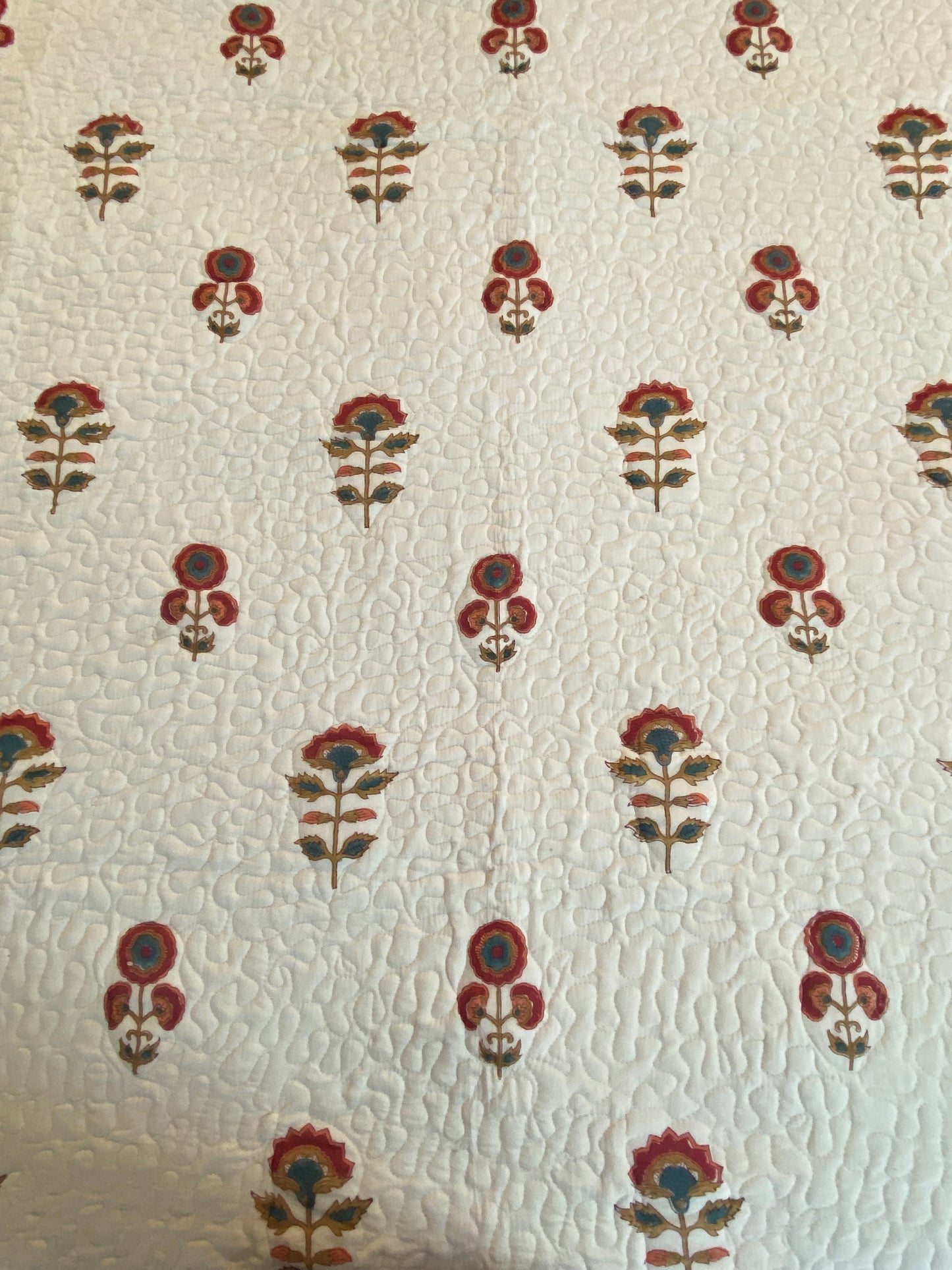 Gulmohar Quilted Handblock Printed Bedcover