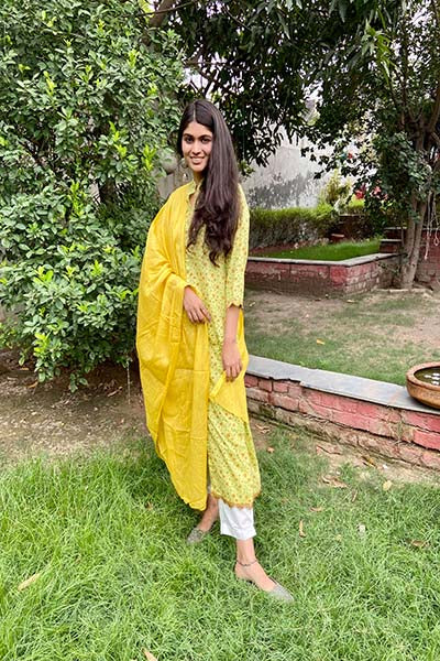 Green Floral Kurta Set