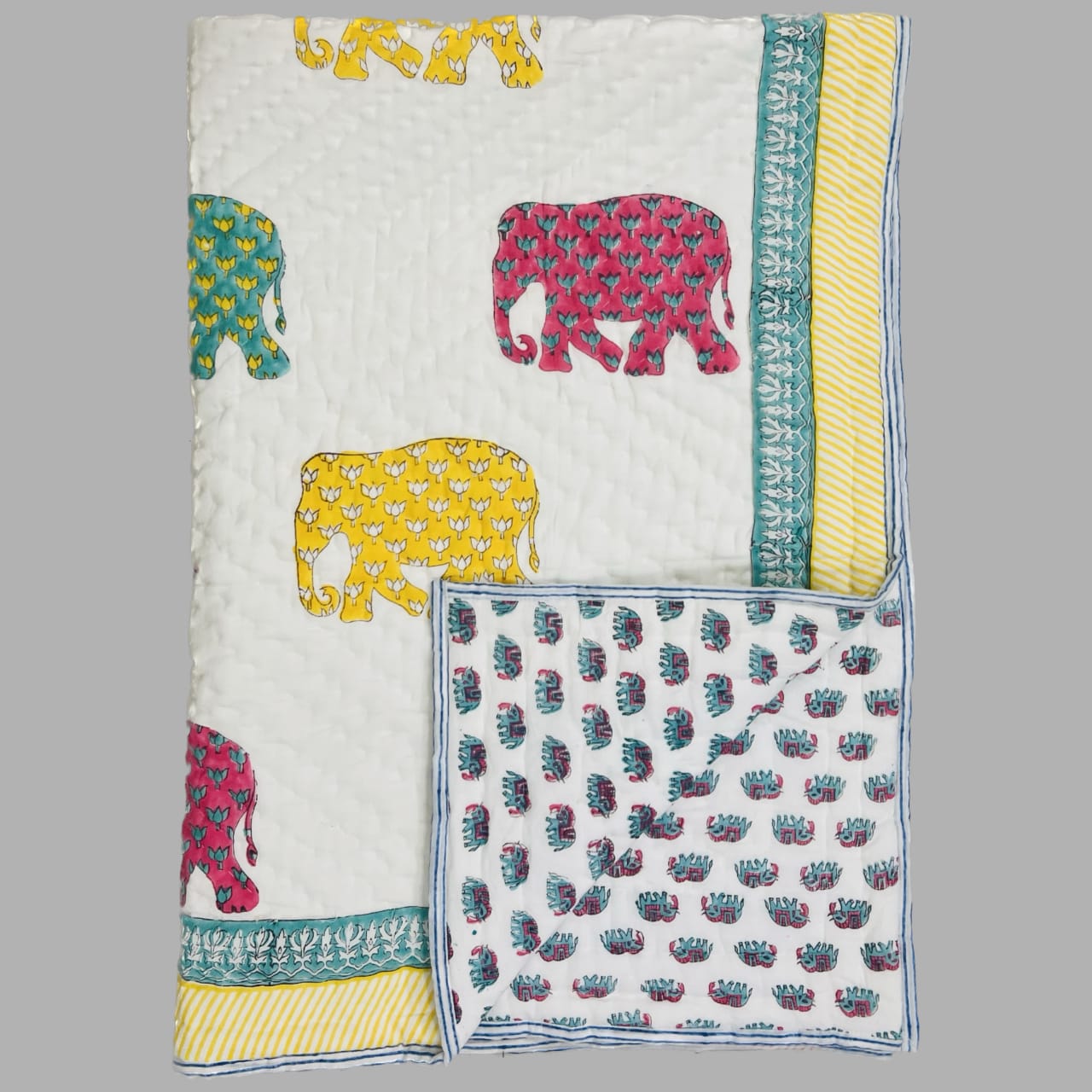 Heath mere Saathi Handblock reversible Baby Quilts