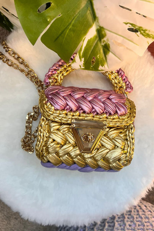 Lilac Gold Metallic Super Mini Bag