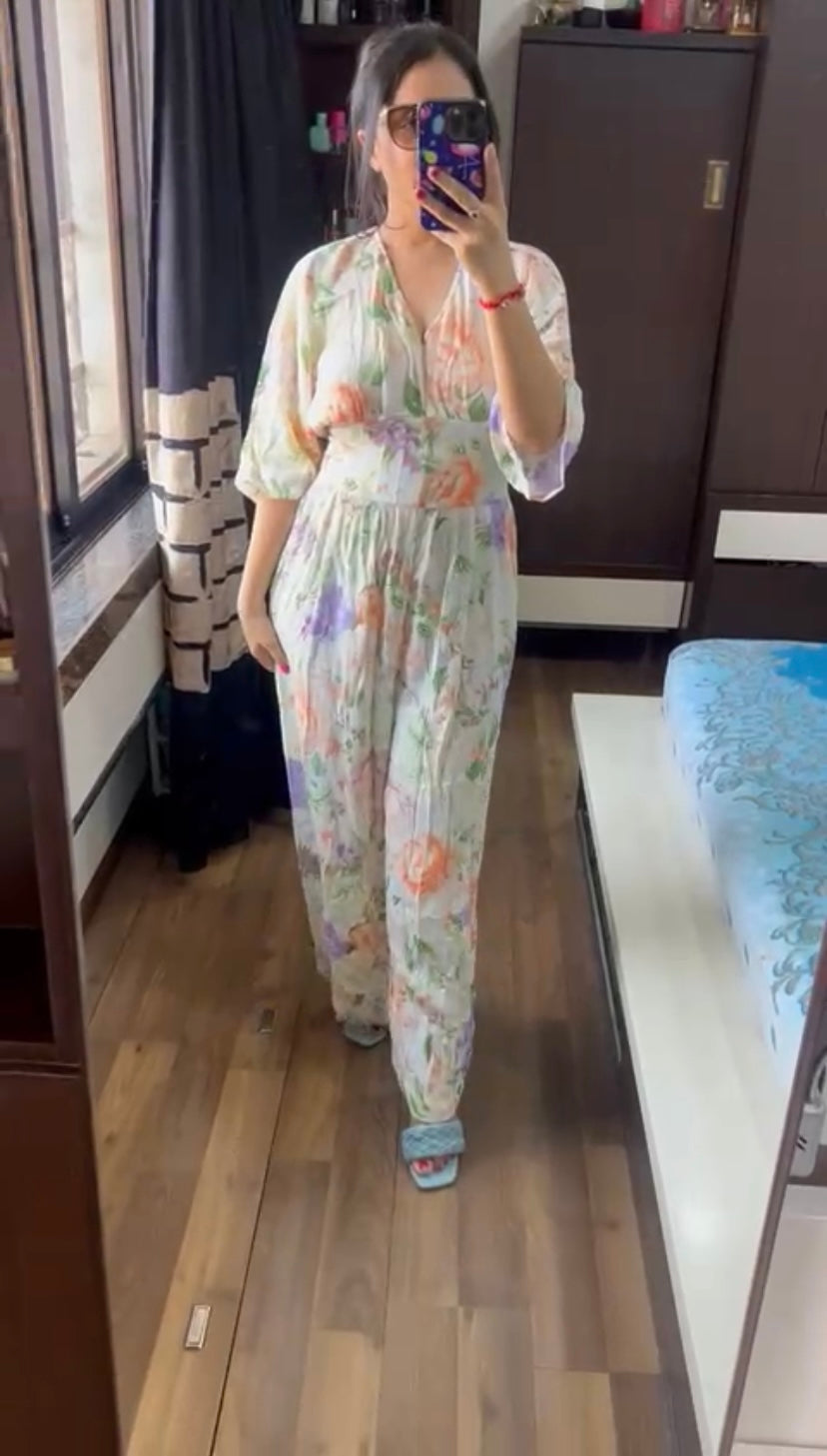 Summer pastels Floral Jumpsuit