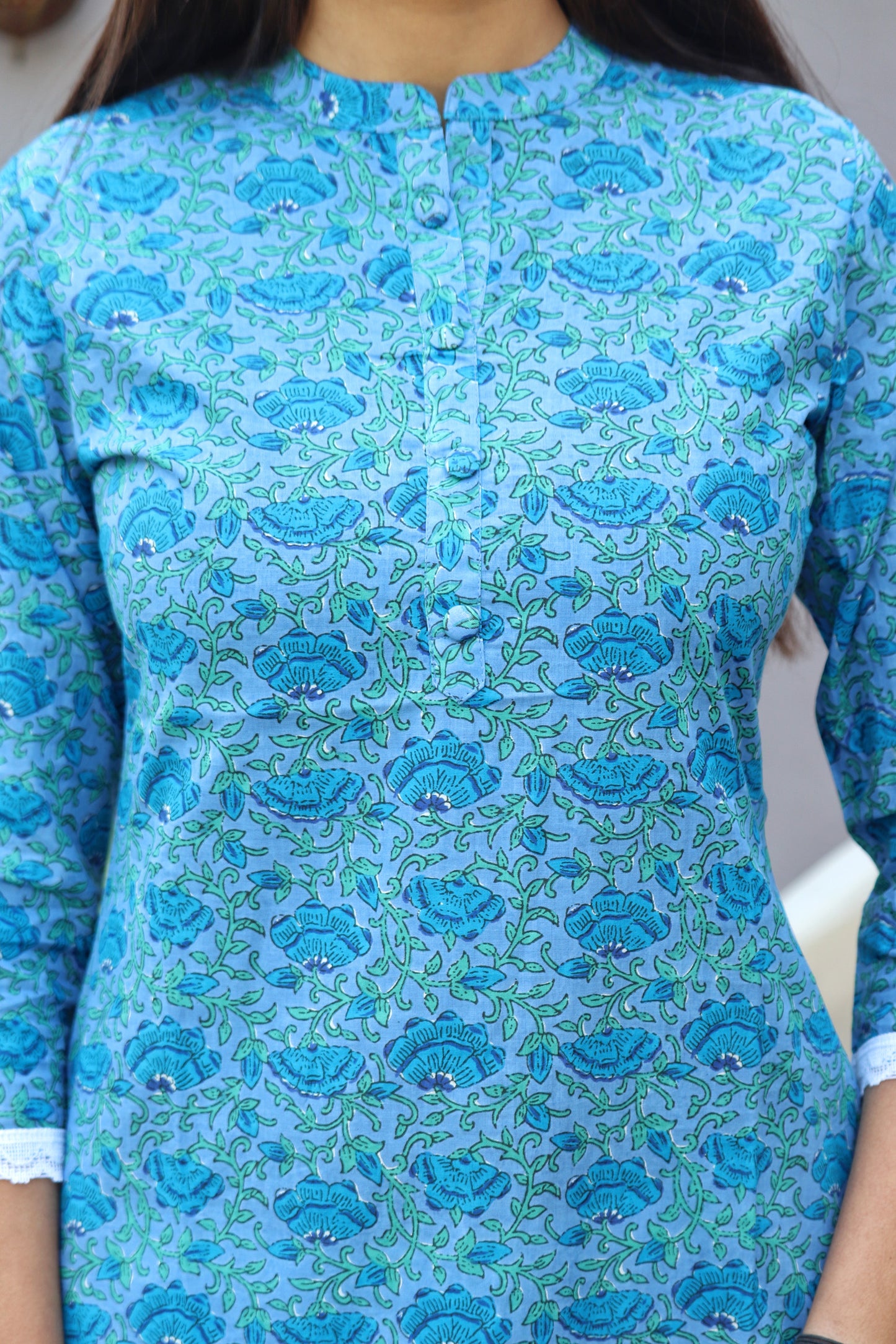 Blue Floral Jaal Set