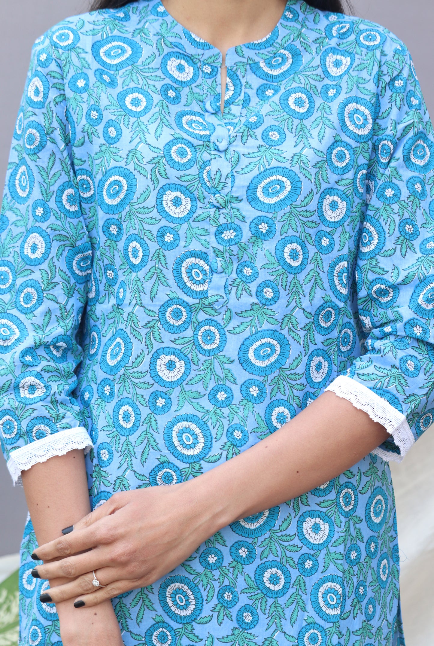 Blue Jaal Print Set