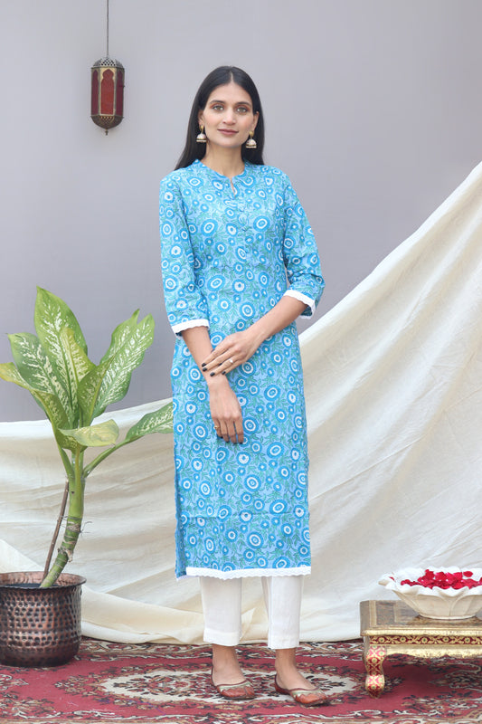 Blue Jaal Print Set